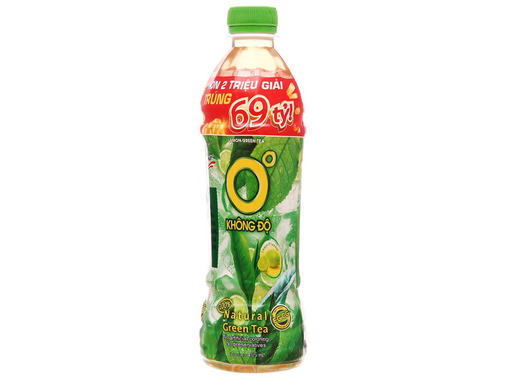 Trà Xanh 0 độ chai 455ml